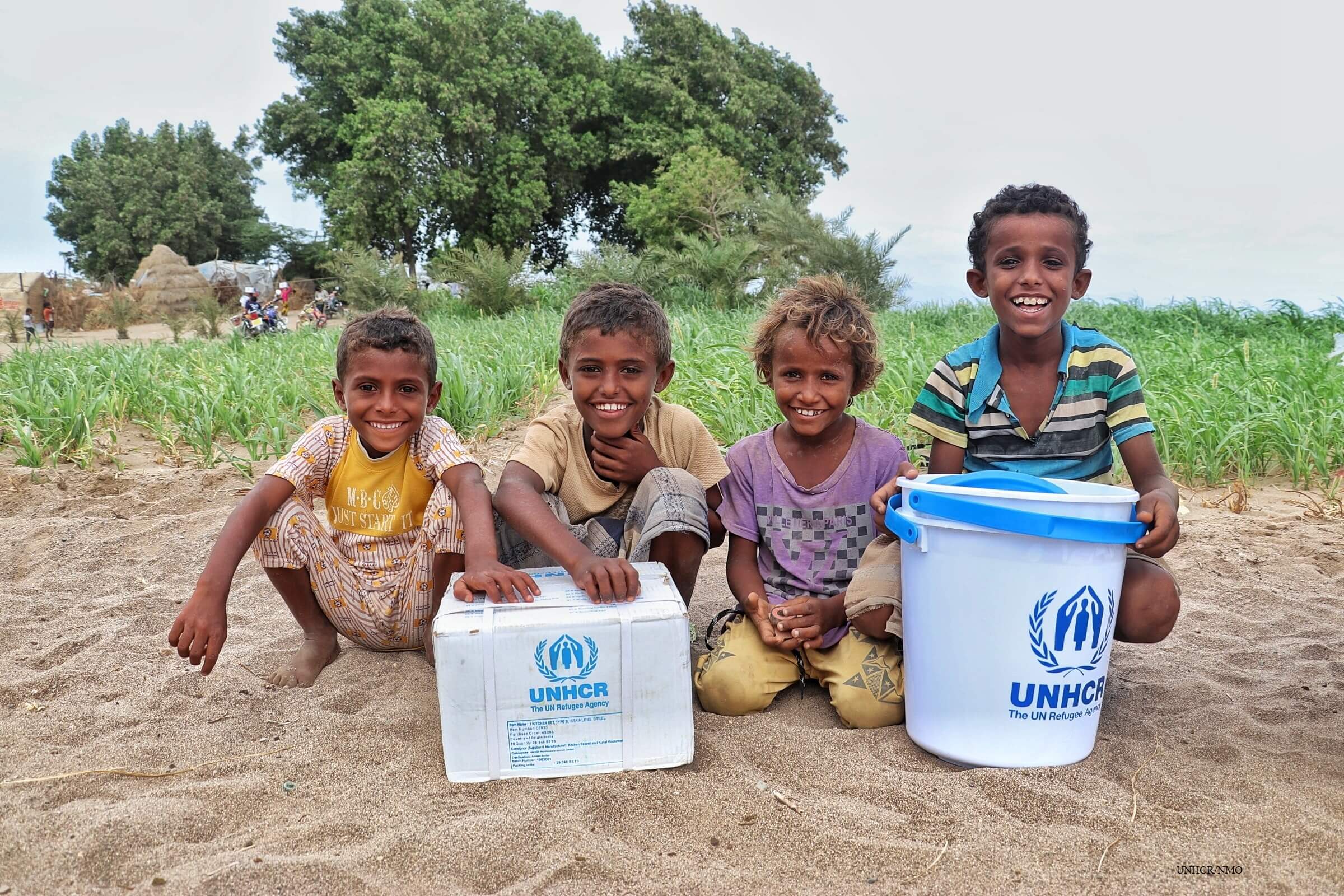 Displaced children in Hudaydah