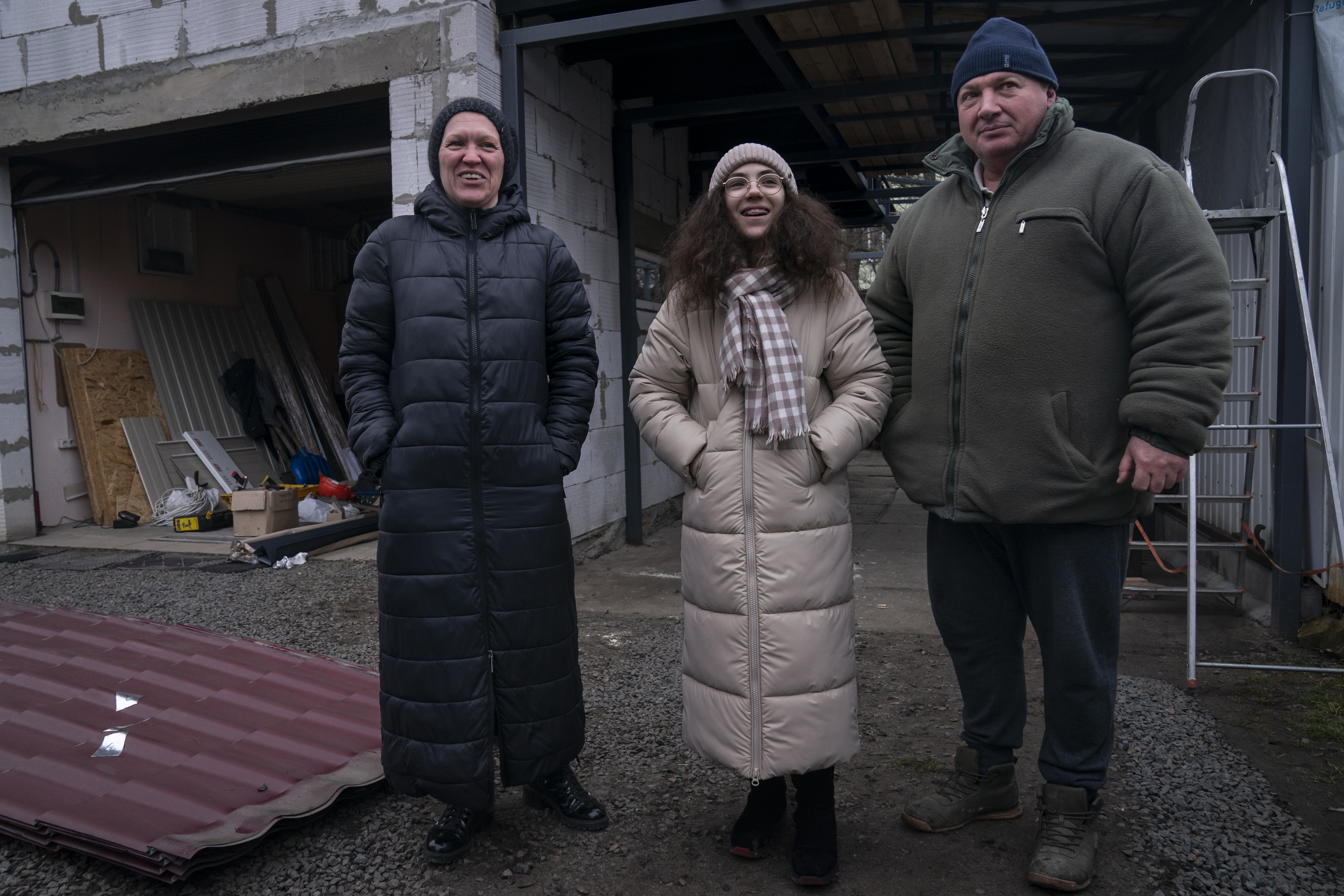 Ukraine. Families in Borodyanka have their homes repaired by UNHCR
