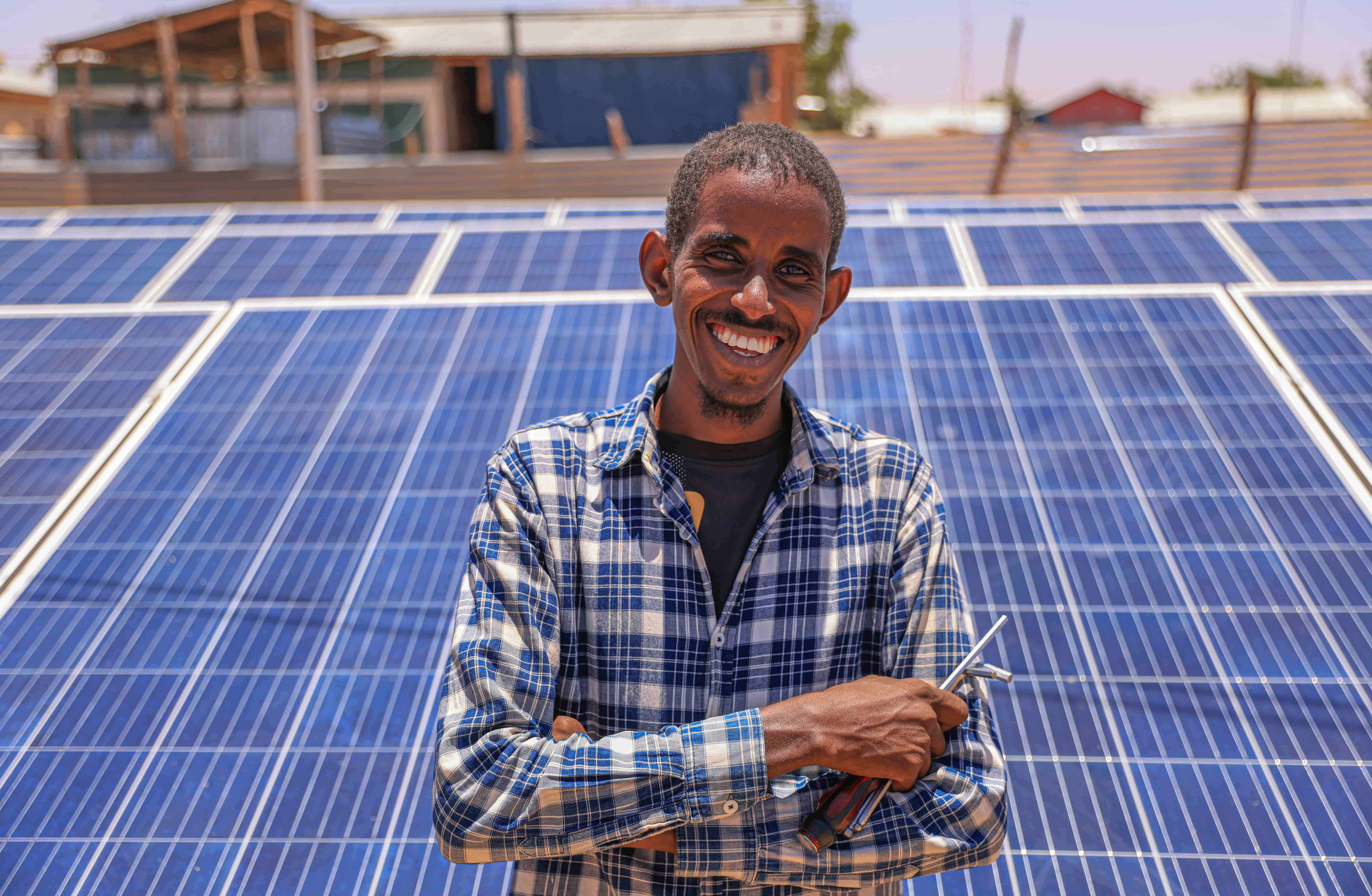Ethiopia. Elias and the solar mini grid in Ethiopia