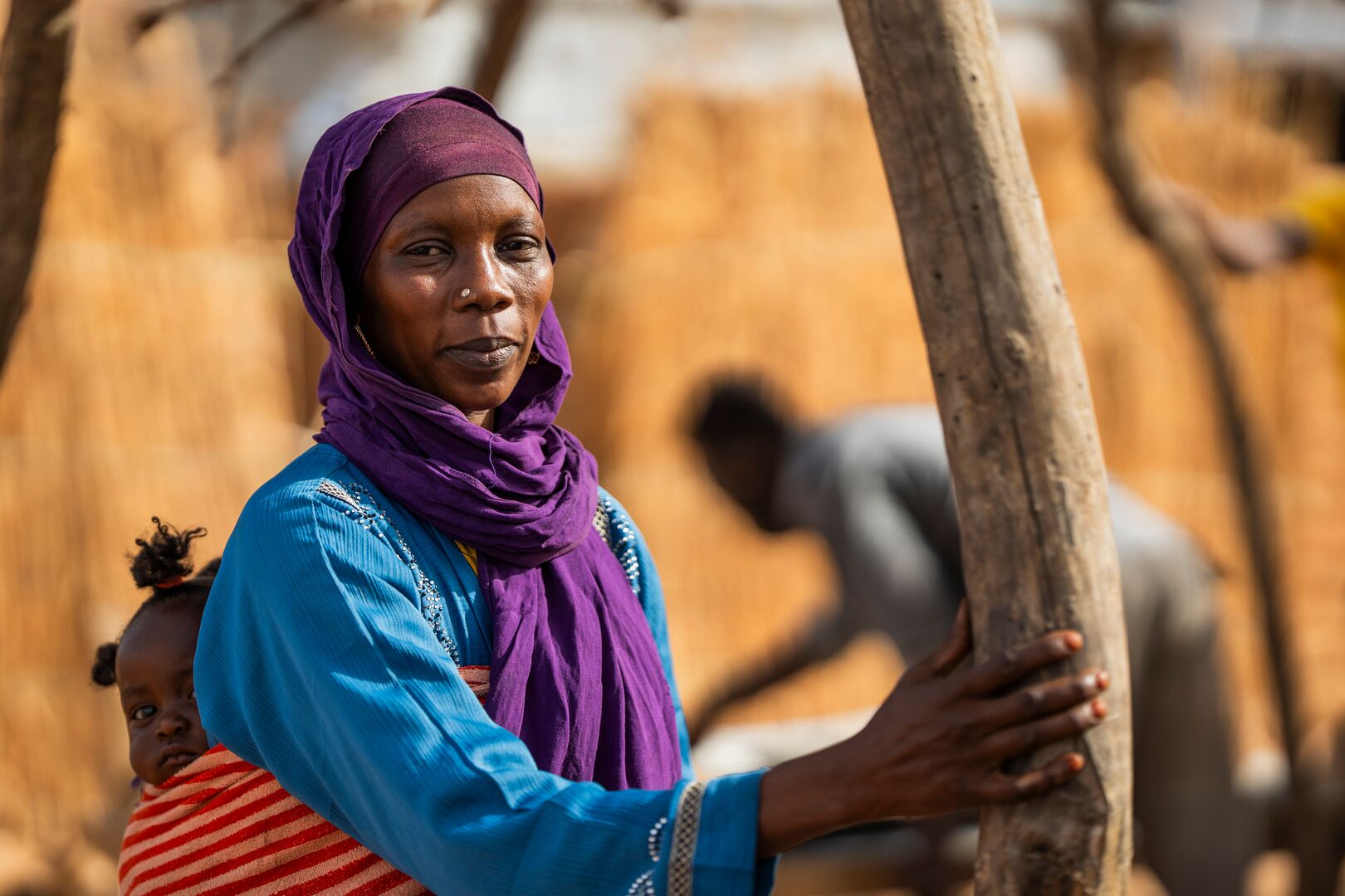 Sudanese refugee and mother-of-six Radwa Abdelkarim Jarma, 37, fled El Geneina in western Darfur.