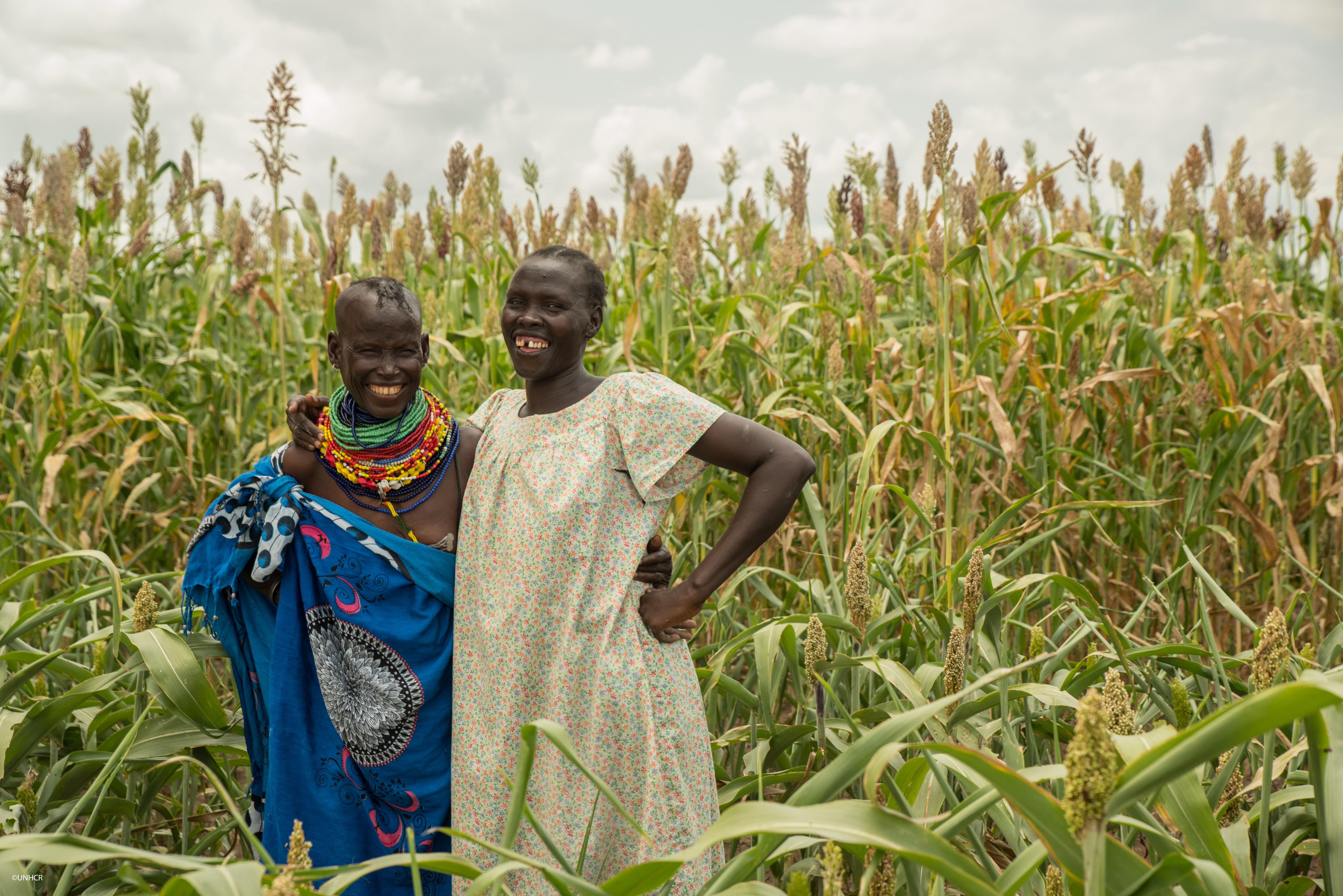 Two refugees at agricultural Projects Help Turkana And Refugees Work Together To Grow Food At Kalobeyei Settlement